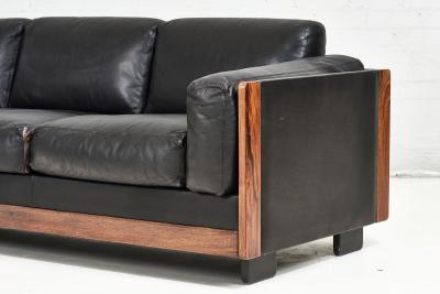 Black Leather 920 Sofa Afra Tobia Scarpa for Cassina 1960