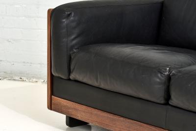 Black Leather 920 Sofa Afra Tobia Scarpa for Cassina 1960