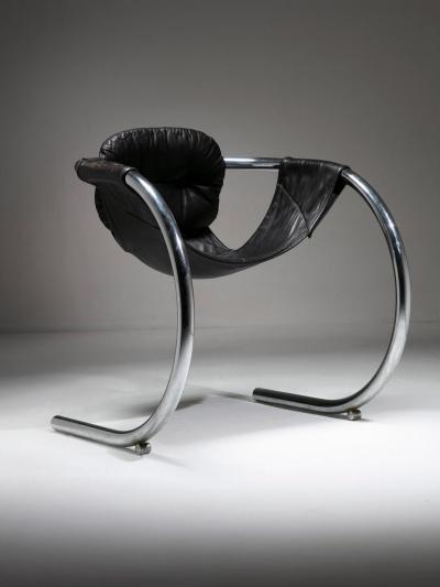 Black Leather Palo Alto Chair by Byron Botker for Landes Lyda Levi