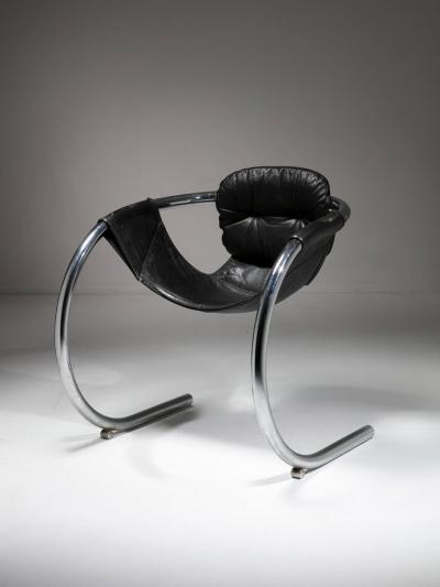 Black Leather Palo Alto Chair by Byron Botker for Landes Lyda Levi