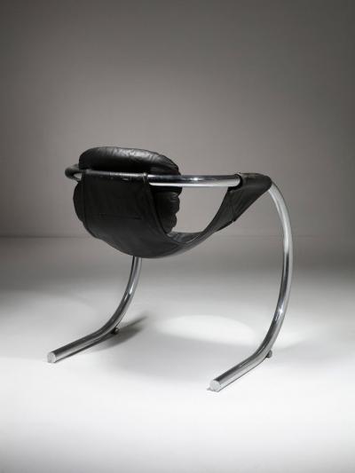 Black Leather Palo Alto Chair by Byron Botker for Landes Lyda Levi