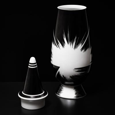 Black Lidded Vase No 36 by Alessandro Mendini for Alessi Germany 1992