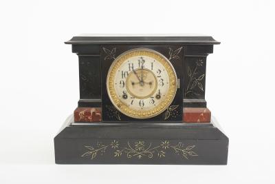 Black Marble Ansonian Mantel Desk Clock