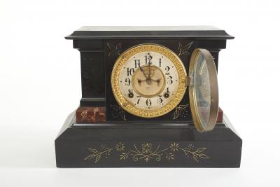 Black Marble Ansonian Mantel Desk Clock