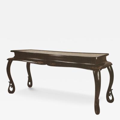 Black Ming Style Chinoiserie Console Table