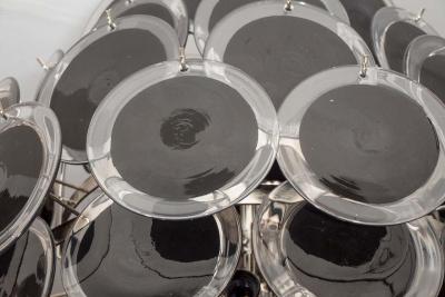 Black Murano Glass Disc Chandelier in Double Cone Shape