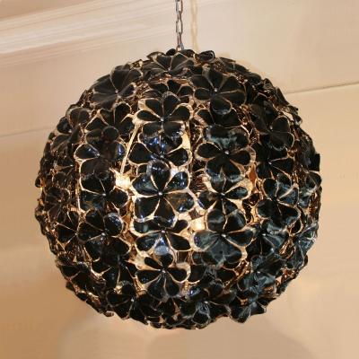 Black Murano globe chandelier