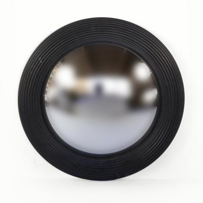 Black Painted Round Fluted Mirror Frame With Convex Mirror