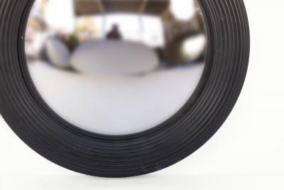 Black Painted Round Fluted Mirror Frame With Convex Mirror