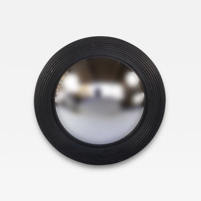 Black Painted Round Fluted Mirror Frame With Convex Mirror
