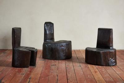 Black Primitive Log chair