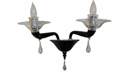Black Scarlatti Sconce by Venini of Murano