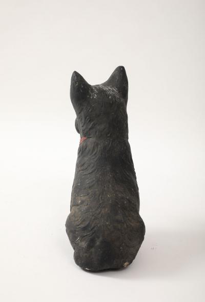 Black Scottie Dog Garden Ornament Reconstituted Stone English Mid 20th C