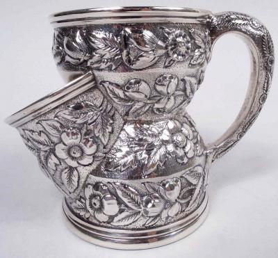 Black Starr Frost American Repousse Sterling Silver Shaving Mug