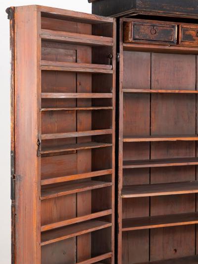 Black Swedish Cupboard or Kitchen Cabinet Sweden Late 18th C 
