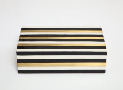 Black White Brass Stripe Box