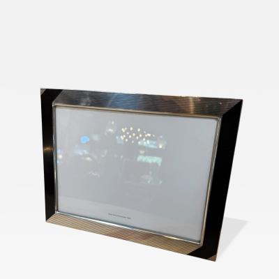 Black and Silver Ribbed Picture Frame