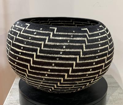 Black and White Geometric Basket
