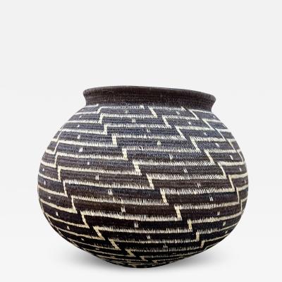 Black and white geometric basket