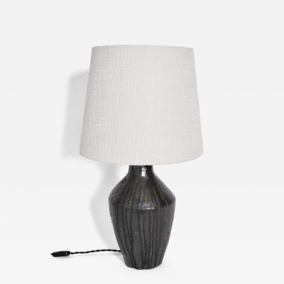 Black ceramic lamp 1960s 