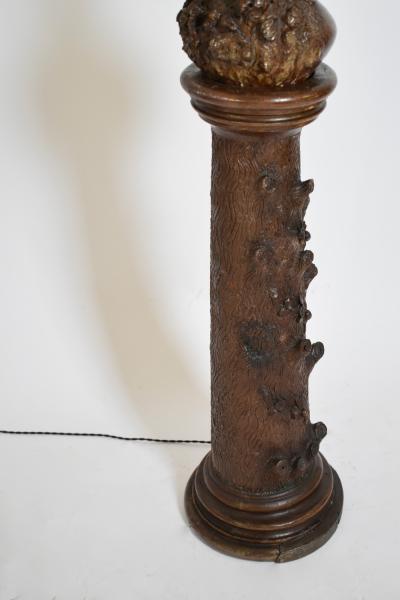 Black forest ceramic floor lamp XIXth c 