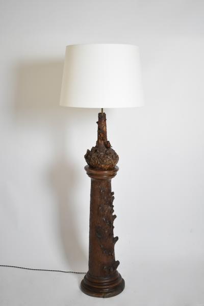 Black forest ceramic floor lamp XIXth c 