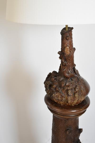Black forest ceramic floor lamp XIXth c 