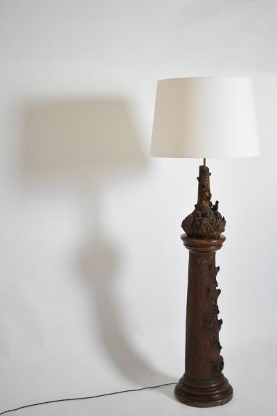 Black forest ceramic floor lamp XIXth c 