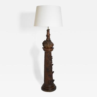 Black forest ceramic floor lamp XIXth c 