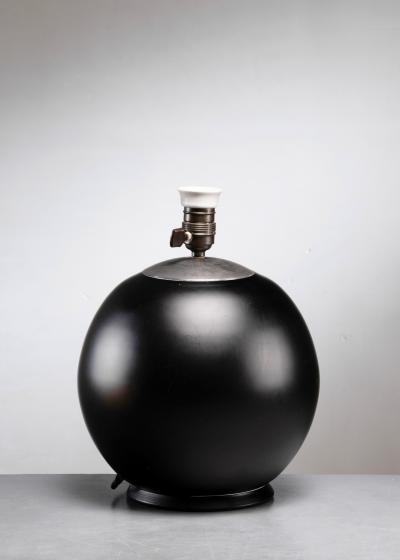 Black glass table lamp