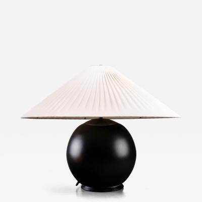 Black glass table lamp