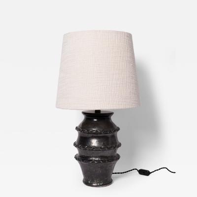 Black glazed ceramic lamp Helder 