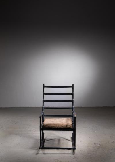 Black lacquered wood rocking chair Denmark