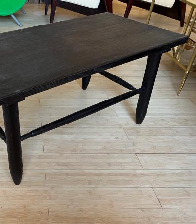 Black sand blasted oak organic coffee table