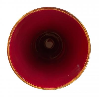 Blanche Letalle Red Gold Art Deco Ceramic Vase Blanche Letalle for Saint Clement 1950s