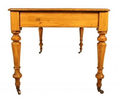 Bleached Mahogany Leather Top Writing Table
