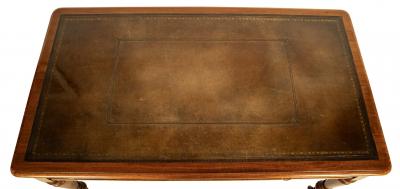 Bleached Mahogany Leather Top Writing Table