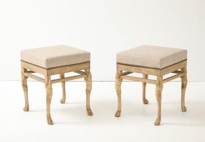 Bleached Wood Hoof Foot Ottomans