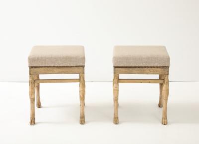 Bleached Wood Hoof Foot Ottomans