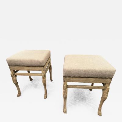 Bleached Wood Hoof Foot Ottomans