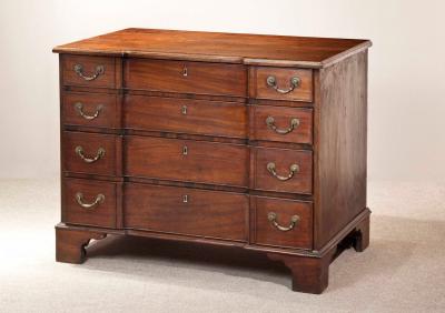 Block Front Chest of Drawers With Writing Slides