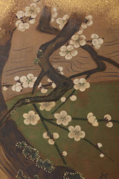 Blooming Plum and Cherry Trees along Stream ca 1800