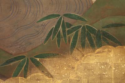Blooming Plum and Cherry Trees along Stream ca 1800