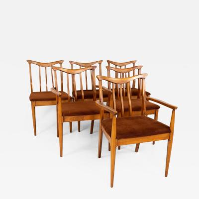 Blowing Rock Mid Century Walnut Dining Chairs Set of 6