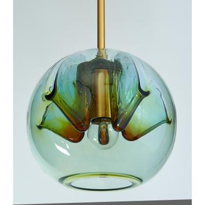 Blown Colored Glass Lantern Italy 1970s