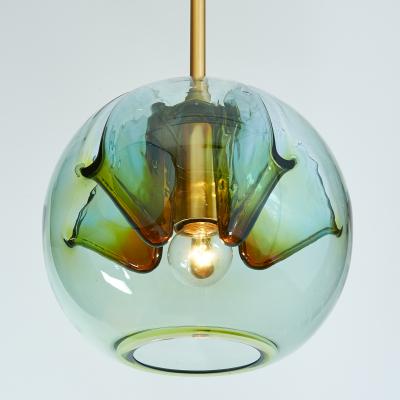 Blown Colored Glass Lantern Italy 1970s