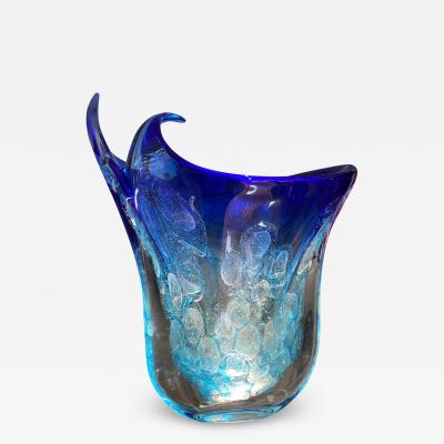 Blue 1 of 1 Murano Glass Vase by Schiavon