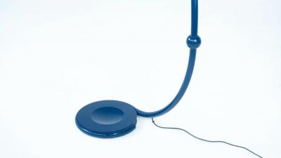 Blue Floorlamp Serpente by Elio Martinelli for Martinelli Luce