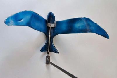 Blue Glass Seagull Sculptures from the Movenpick Hotel in Zurick