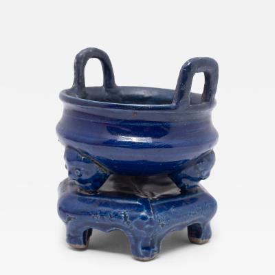 Blue Glazed Tripod Censer